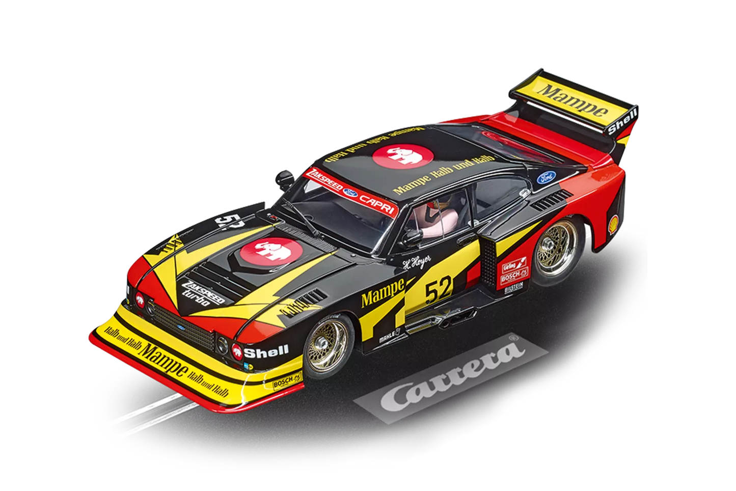 Carrera 23895 Ford Capri Zakspeed Turbo "Mampe-Ford-Zakspeed-Team, No.52" Digital 124