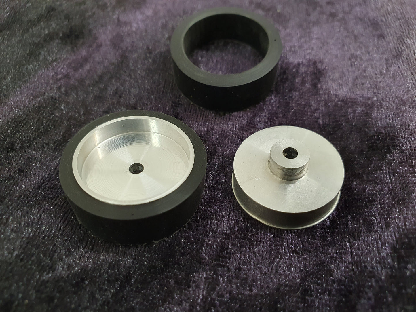 Kompletträder f. vorne m. Ortmann hart Ø29,5/10mm und Alufelgen Ø23/6-10/22mm u. Schrauben (2 Stk.)