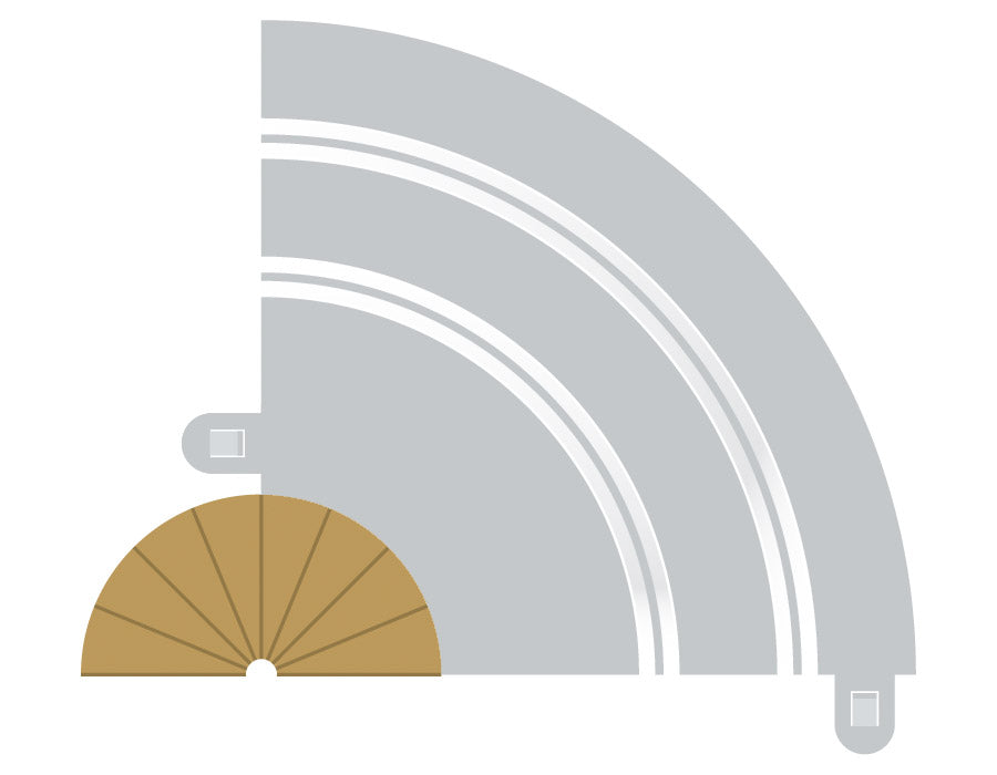 Scalextric C8279 Radius 1 Kurve Innenrandstreifen 180° x 2