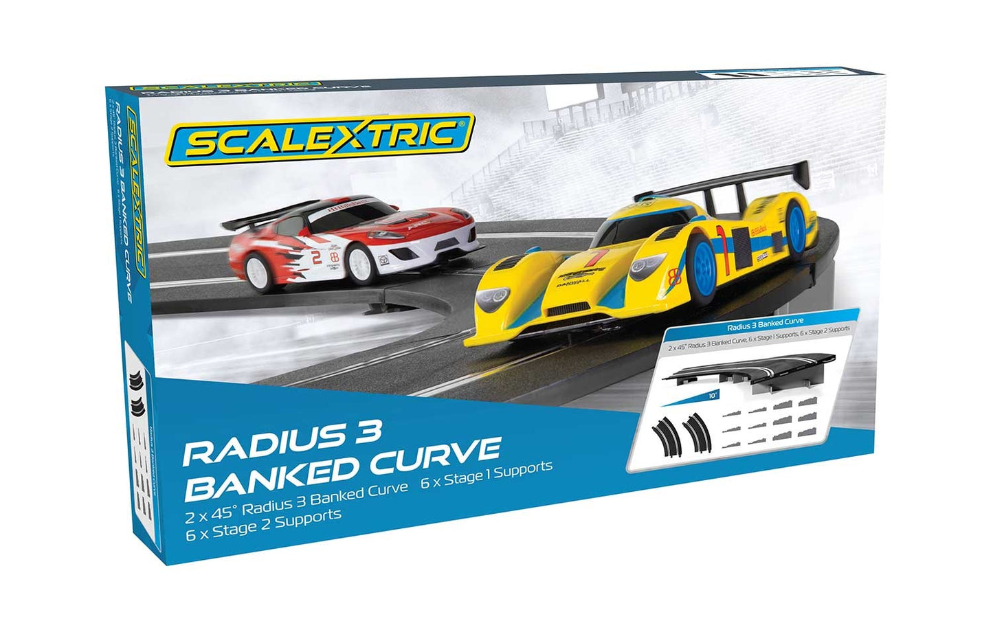 Scalextric C8297 Radius 3 10° Steilkurve 45° x 2 inkl. Stützen