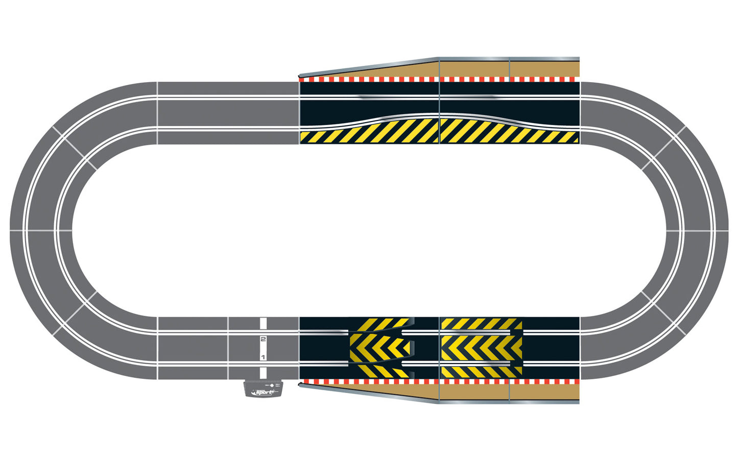 Scalextric C8511 Track-Erweiterungspaket 2 Sprungschanze und Schikane (Verpackung ausgeblichen)