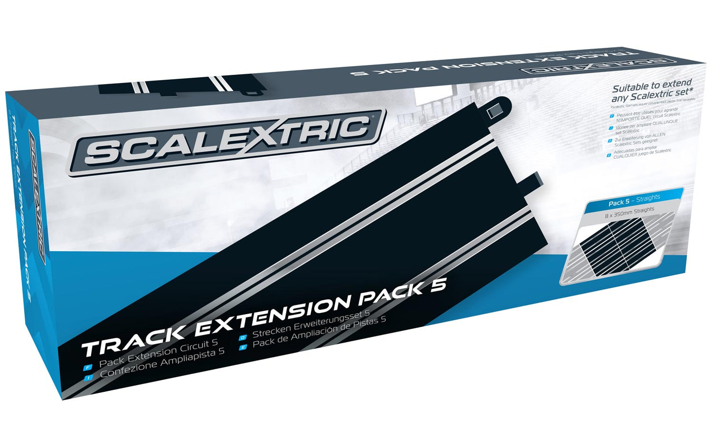 Scalextric C8554 Track-Erweiterungspaket 5 Standardgerade x8