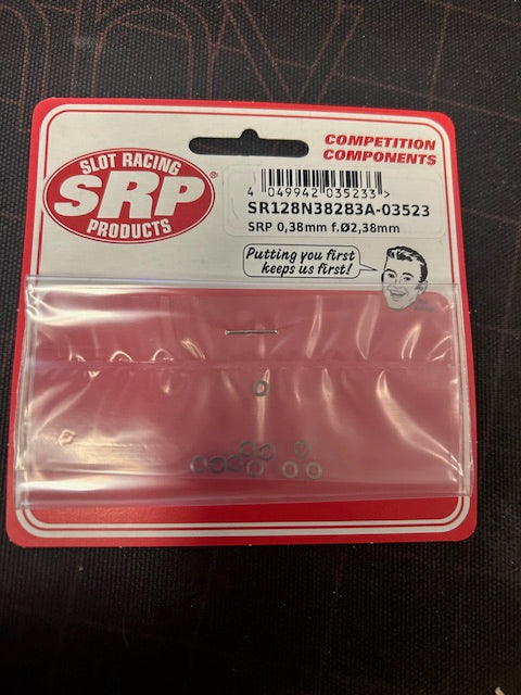 SR128N38283A Achsdistancen SRP 0,38 mm (breit)Edelstahl f. 2,38 mm Achsen  (10 St)