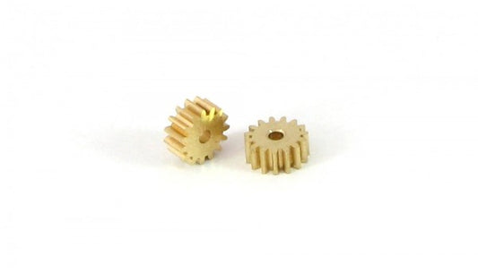 03101 Motorritzel Universal 15Z Antriebszahnrad (Messing) M50 f. Motorwelle Ø2mm (2 Stk.)