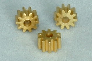 Motorritzel 10Z M50 f. Motorwelle 2mm Messing (3 Stk.) (22010m)