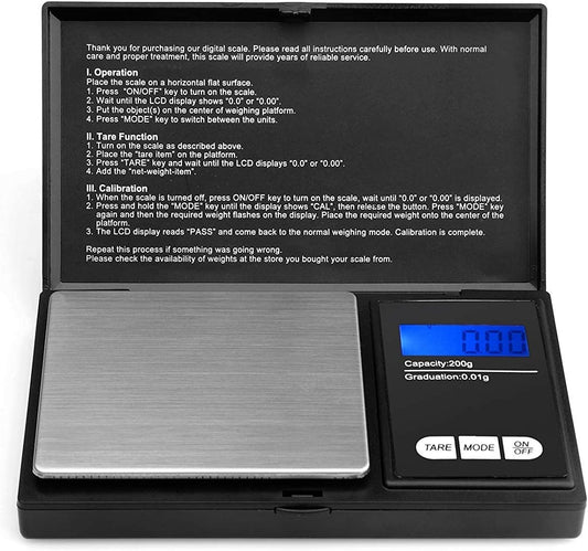 Ascher Digitale Taschenwaage, 200 x 0,01g, Taschenwaage Feinwaage Digitalwaage