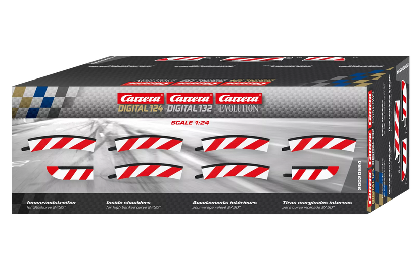 Carrera 20594 Innenrandstreifen für Steilkurve 2/30° 6 Stk., Endstücke 2 Stk.