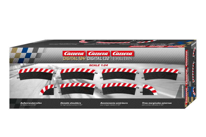 Carrera 20565 Außenrandstreifen für Steilkurve 2/30° 6 Stk., Endstücke 2 Stk.