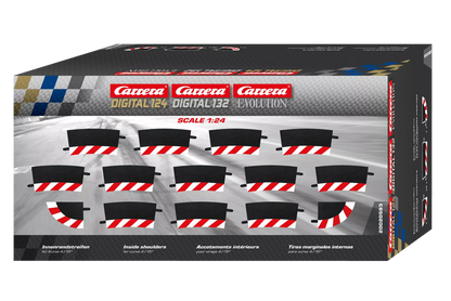 Carrera 20593 Innenrandstreifen für Kurve 4/15° 12 Stk., Endstücke 2 Stk.
