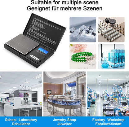 Ascher Digitale Taschenwaage, 200 x 0,01g, Taschenwaage Feinwaage Digitalwaage