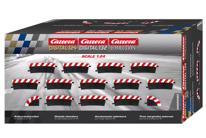 Carrera 20580 Außenrandstreifen für Steilkurve 4/15° 12 Stk., Endstücke 2 Stk.