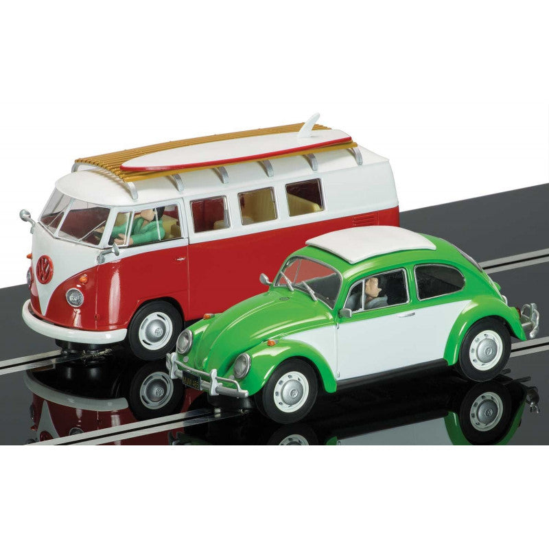 Scalextric C3371a Sand & Surf VW Beetle & VW Camper Van - Limited Edition