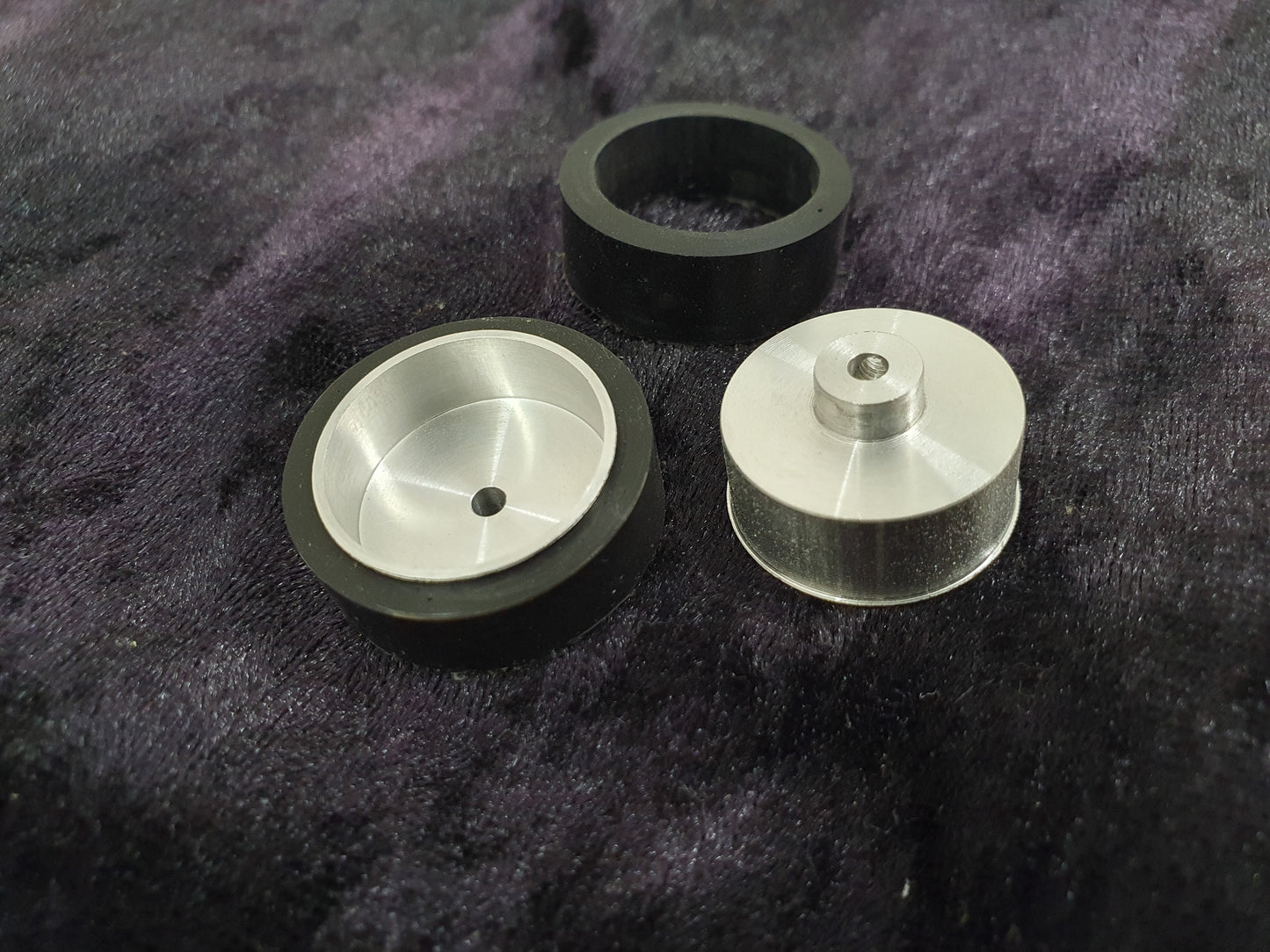 Kompletträder f. vorne m. Ortmann hart Ø29,5/10mm und Alufelgen Ø23/10-14/22mm u. Schrauben (2 Stk.)