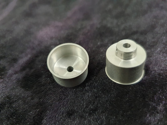 Töpfchenfelgen Flachhump Alu Ø16mm/Ø15mm/10-14mm m, Schraube f. Ø3mm (2 Stk.)
