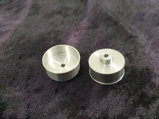 Töpfchenfelgen Alu Ø23mm/Ø22mm/10-14mm m, Schraube f. Ø3mm (2 Stk.)