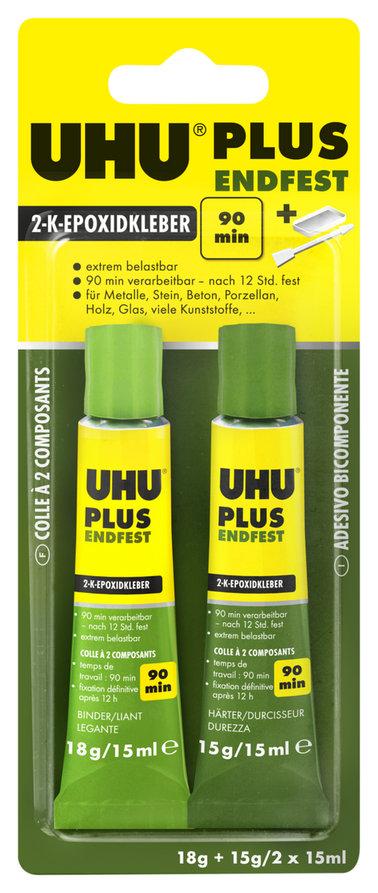 Plus Endfest 2-K-Epoxidkleber Transparent 18g + 15g