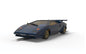 Scalextric C4411 Lamborghini Countach - Blue + Gold