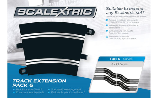 Scalextric C8555 Track-Erweiterungspaket 6 Radius 3 Kurve 22,5° x 8